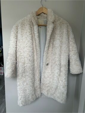 Silence + Noise Cream Faux Fur Teddy Coat - Women